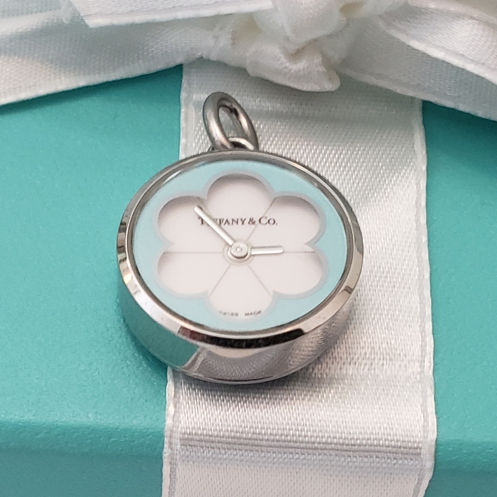 Tiffany & Co Blue Blossom Clock Pendant